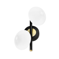 Kinkiet Ścienny Lampa Natynkowa 2x G9 Czarna Złota Elipse Elegance Kobi