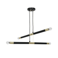 Lampa wisząca BASTONE 4xE14 Prosta Forma Minimalistyczna Czarna Złota MLP6564 Milagro Metal