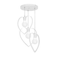 Lampa wisząca AMORE 3xE27 Serce Dziewczęca Delikatna Biała MLP9951 Milagro Metal