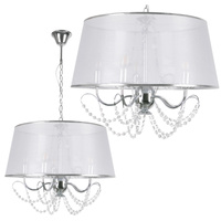 Lampa Wisząca Sufitowa ABBAZIA 5xE14 Biała 120cm - GOLDLUX (Polux)