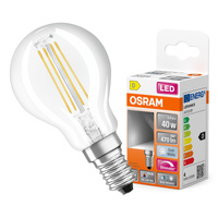 Żarówka LED P45 Kulka E14 3.4W = 40W 470lm 4000K Neutralna CRI90 300° Filament Ściemnialna SUPERSTAR PLUS CLASSIC Osram