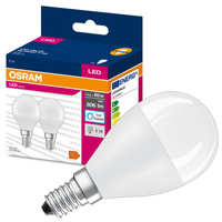 2x Żarówka LED P45 Kulka E14 6.5W = 60W 806lm 6500K Zimna 150° VALUE CLASSIC Osram