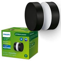 Kinkiet Ogrodowy Lampa Elewacyjna Zewnętrzna LED 6W 750lm 4000K Czarna Laven Philips