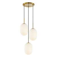 Lampa Wisząca Sufitowa ALIAS Złota 3xE14 koło Milagro