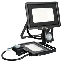 Naświetlacz LED Zewnętrzny Ogrodowy 20W 1600lm 6500K Zimny 120° z Czujnikiem Ruchu i Zmierzchu IP65 Czarny MHC Kobi