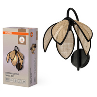 Kinkiet Ścienny Lampa Dekoracyjna E27 Beżowa Decor Rattan Lotus Osram