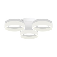 Lampa sufitowa RING trzy okręgi białe 36W LED IP20 Metal i akryl styl nowoczesny Milagro