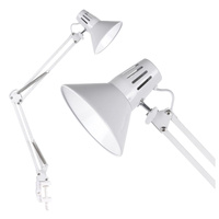 Lampka Biurkowa Stołowa E27 Biała Worker Sanico Goldlux