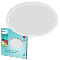 Lampa Sufitowa Plafon Łazienkowy LED 18W 1500lm 2700K SceneSwitch IP44 Biała Super Slim CL550 Bathroom Philips
