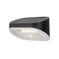 Lampa Ogrodowa Zewnętrzna Solarna Kinkiet Elewacyjny LED 3.2W 145lm 4000K IP44 z Czujnikiem Ruchu i Zmierzchu Czarny Nowoczesny Brezno Rabalux