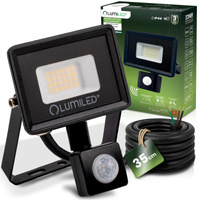 Naświetlacz LED ZONER 20W 1800LM 4000K IP44 Czarny Czujnik Ruchu LUMILED