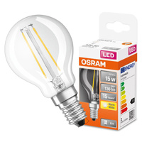 Żarówka LED P45 Kulka E14 1.5W = 15W 136lm 2700K Ciepła 300° Retrofit Filament CLASSIC Osram