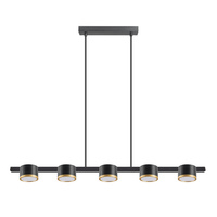 Lampa Sufitowa Wisząca Zwis 5x GX53 Czarna MIRELLA Sanico Goldlux