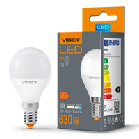 Żarówka LED E14 G45 Kulka 7W = 50W 630lm 4000K Neutralna 240° Videx
