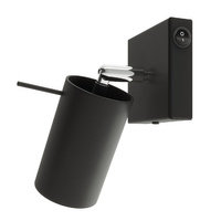 Lampa Ścienna Kinkiet GU10 Tubularna Czarna Nowoczesna Ring Sollux
