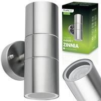 Kinkiet Ogrodowy Lampa Ścienna Elewacyjna góra dół LED GU10 IP44 ZINNIA INOX LUMILED