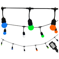 Girlanda Ogrodowa Zewnętrzna Łańcuch Świetlny PARTY 5,6m 10xE27 kolorowa RGB 6W GOLDLUX (Polux)