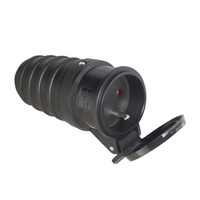 Gniazdo na Kabel 230V Uziemienie Bolec Czarne IP44 STAN Kanlux