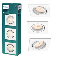 3x Oprawa Podtynkowa Wpuszczana Lampa Punktowa GU10 Biała Enneper Philips