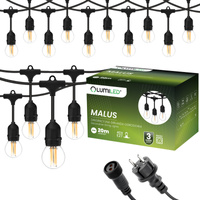 Girlanda Ogrodowa Zewnętrzna Łańcuch Świetlny 20m 40x E27 Żarówki 7W 3000K MALUS Lumiled