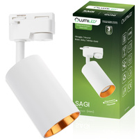 Reflektor Szynowy GU10 Biało - Złoty SAGI Lampa do Szynoprzewodów Jednofazowych LUMILED