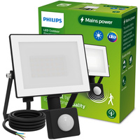 Naświetlacz LED Lampa Reflektor 20W 2050lm 3000K IP65 z Czujnikiem Ruchu i Zmierzchu Czarny Lois Philips