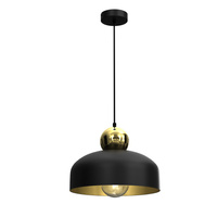 Lampa Wisząca Sufitowa HARALD Złota Czarna 1xE27 Milagro