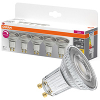 5x Żarówka LED PAR16 Reflektor GU10 3.4W = 35W 230lm 2700K Ciepła CRI90 36° Ściemnialna BASE Osram