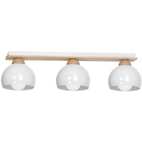 Lampa sufitowa w stylu skandynawskim biała MiLAGRO DAMA 3x E27 Drewno + metal