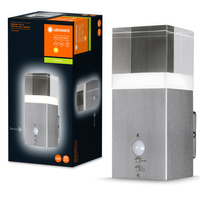 Lampa Ogrodowa Zewnętrzna Kinkiet Elewacyjny LED  4.9W 400lm 3000K IP44 Srebrny Z Czujnikiem Ruchu i Zmierzchu Endura Ledvance