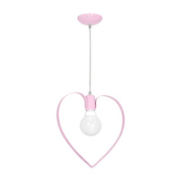 Lampa wisząca AMORE 1xE27 Serce Dziewczęca Delikatna Róż MLP9953 Milagro Metal