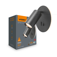 Lampa Ścienna Kinkiet Oprawa Punktowa 5W 380lm 2700K Ciepła Czarna Videx