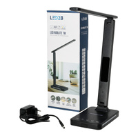 Lampka Biurkowa Stołowa LED 7W 460lm CCT 120° Czarna Noblite Kobi