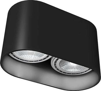 Lampa Sufitowa OVAL 9240 Nowodvorski Czarna 2xGU10 Spot Tuba Natynkowa Nowoczesna