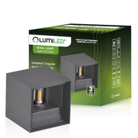 Kinkiet Ogrodowy Elewacyjny LED G9 Regulowany Góra Dół Grafit PYXIS LUMILED