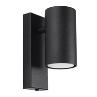 Lampa Ścienna Kinkiet GU10 Tubularna Czarna Nowoczesna Utti Sollux