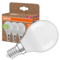 3x Żarówka LED P45 Kulka E14 4.9W = 40W 470lm 2700K Ciepła 200° PCR LAMPS Osram