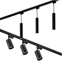 Zestaw Szyna Oświetleniowa Szynoprzewód 3m + 6x Reflektor Szynowy GU10 + Łącznik Kątowy Czarny LUMILED