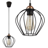 Lampa Sufitowa Wisząca GALAXY Zwis Czarno-Miedziana Industrialna E27 1640 TK Lighting
