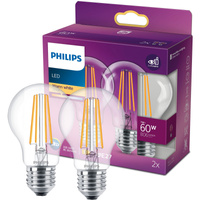 Zestaw 2x Żarówka LED E27 A60 7W = 60W 806lm 2700K Ciepła Filament PHILIPS