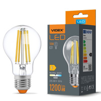 Żarówka LED E27 A60 10W = 82W 1200lm 4000K Neutralna 360° FILAMENT Videx