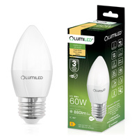 Żarówka LED E27 Świeczka B35 8W = 60W 880lm 3000K Ciepła 180° LUMILED