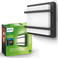 Kinkiet Ogrodowy Lampa Elewacyjna Zewnętrzna LED 12W 1200lm 2700K IP44 Antracyt Petronia Philips