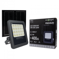 Naświetlacz LED Lampa Reflektor Solarny 50W 900lm 4000K Neutralna IP65 z Czujnikiem Zmierzchu + Pilot Ecolight