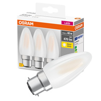 3x Żarówka LED B35 Świeczka B22d 4W = 40W 470lm 2700K Ciepła 300° BASE Osram