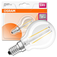 Żarówka LED P45 Kulka E14 2.5W = 25W 250lm 2700K Ciepła 300° Retrofit Filament CLASSIC Osram