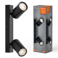 Lampa LED Ścienna Sufitowa Kinkiet Oprawa Natynkowa 6.8W 460lm 3000K Ciepła Ściemnialna Czarny LED Spot Octagon Ledvance