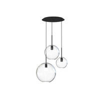 Lampa Sufitowa Wisząca 3x E27 Czarna Nowoczesna SPHERE 7788 Nowodvorski