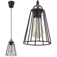 Lampa Sufitowa Wisząca GALAXY Zwis Czarno-Miedziana Industrialna E27 1641 TK Lighting