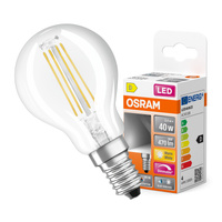 Żarówka LED P45 Kulka E14 3.4W = 40W 470lm 2700K Ciepła CRI90 300° Filament Ściemnialna SUPERSTAR PLUS CLASSIC Osram